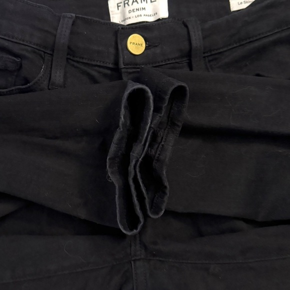 Frame Denim Black Film Noir Le Skinny De Jeanne Distressed Skinny Leg Jeans 26 - Picture 14 of 16